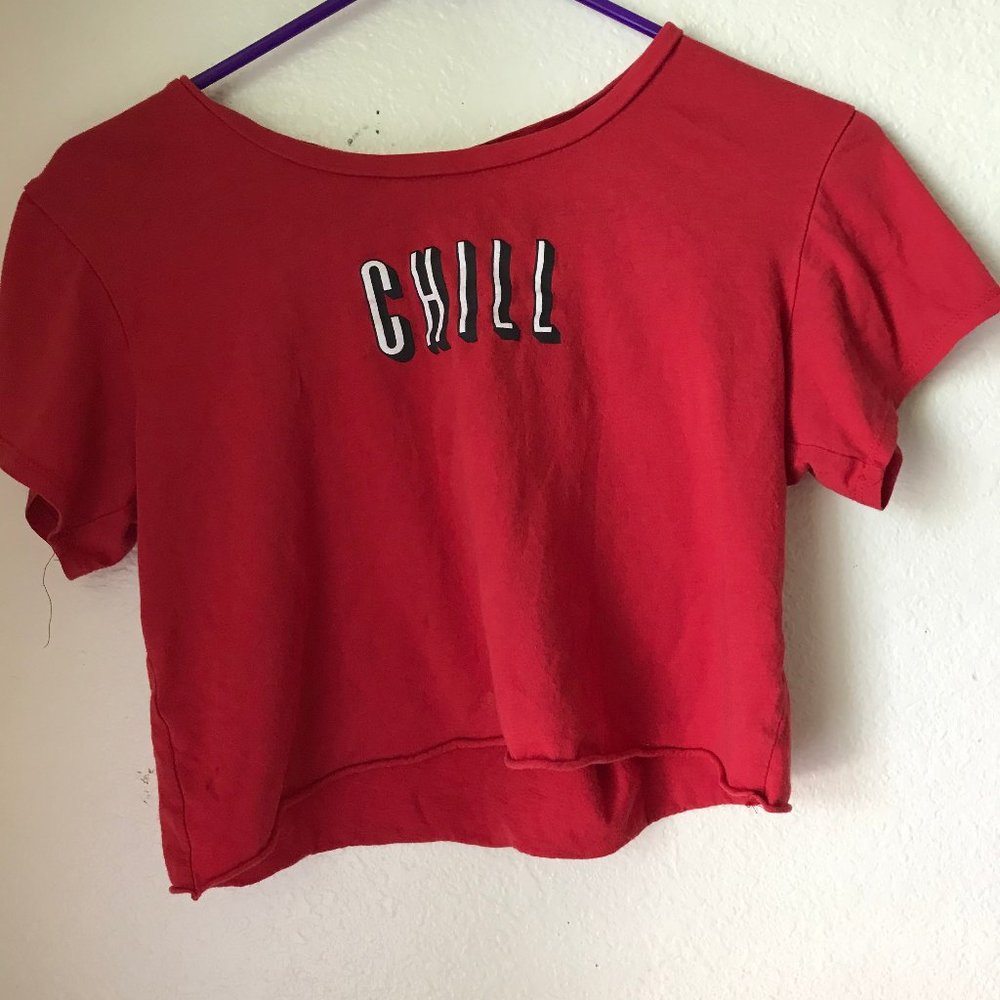 red white and black crop top